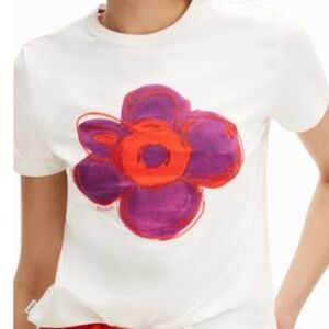 Desigual Flower illustration T-shirt